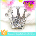 2016 European Czech Crystal Cross Crown Silver Brooch